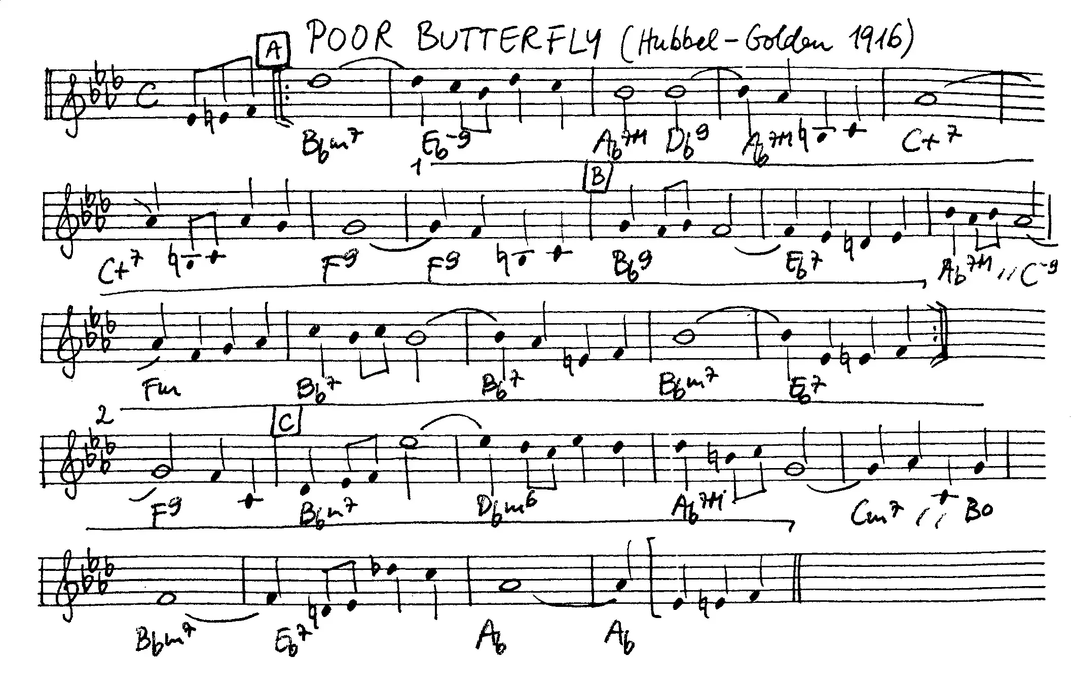 poor butterfly partition gratuite - Offerte par The Jungle Jazz Band